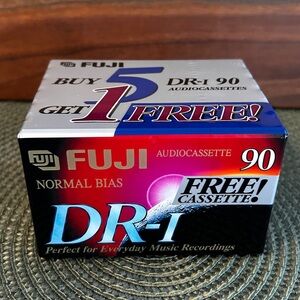 Fuji DR-I 90 Normal Bias Blank Audio Recording Cassettes Tapes 6 Pack NEW SEALED